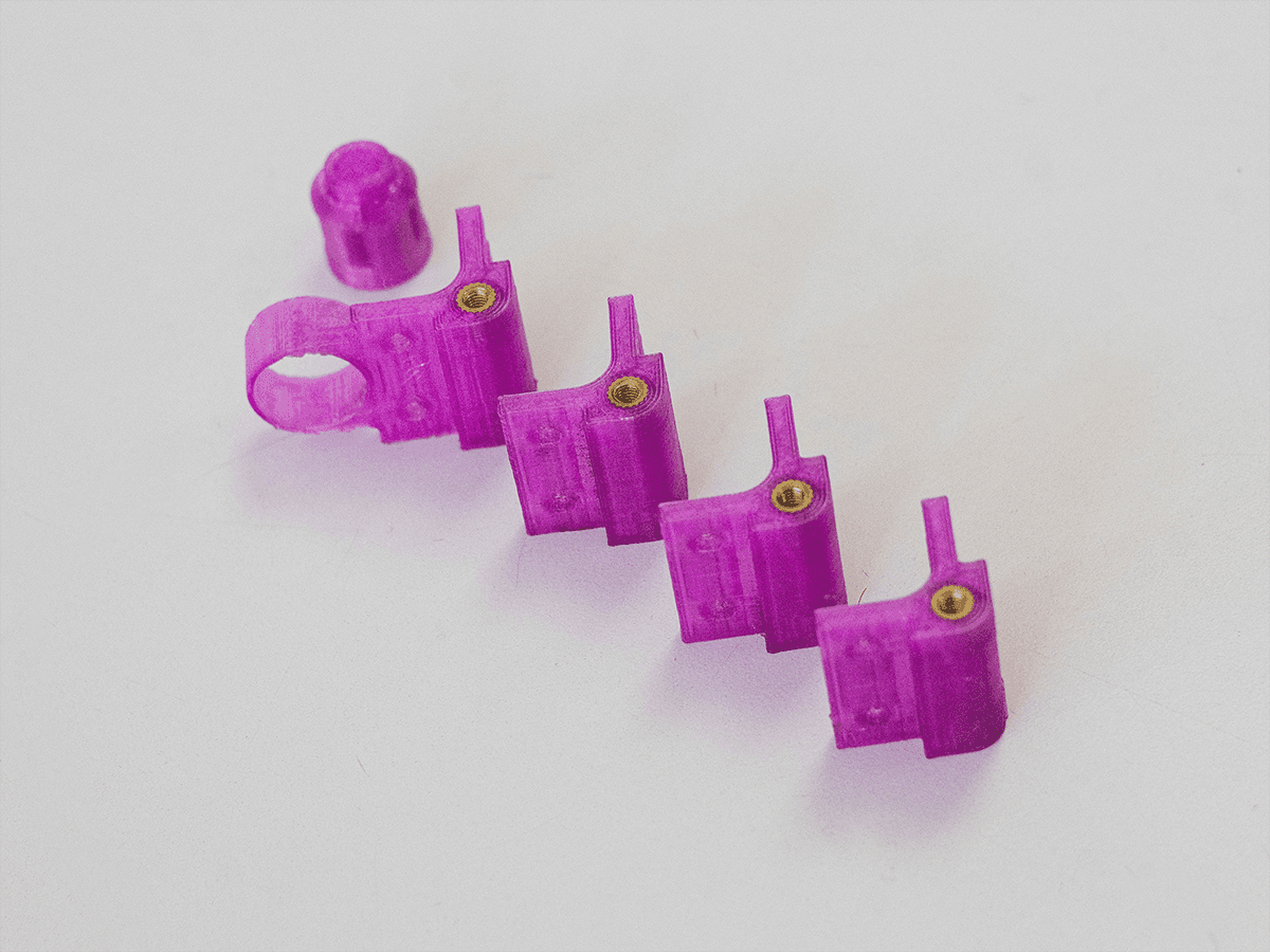 3D-printed parts with brass inserts