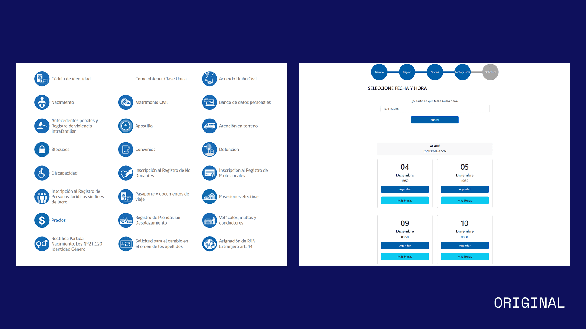 Existing appointment scheduling screen with limited filtering.