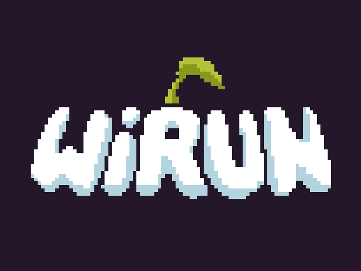 Wirun wordmark with sprout accent
