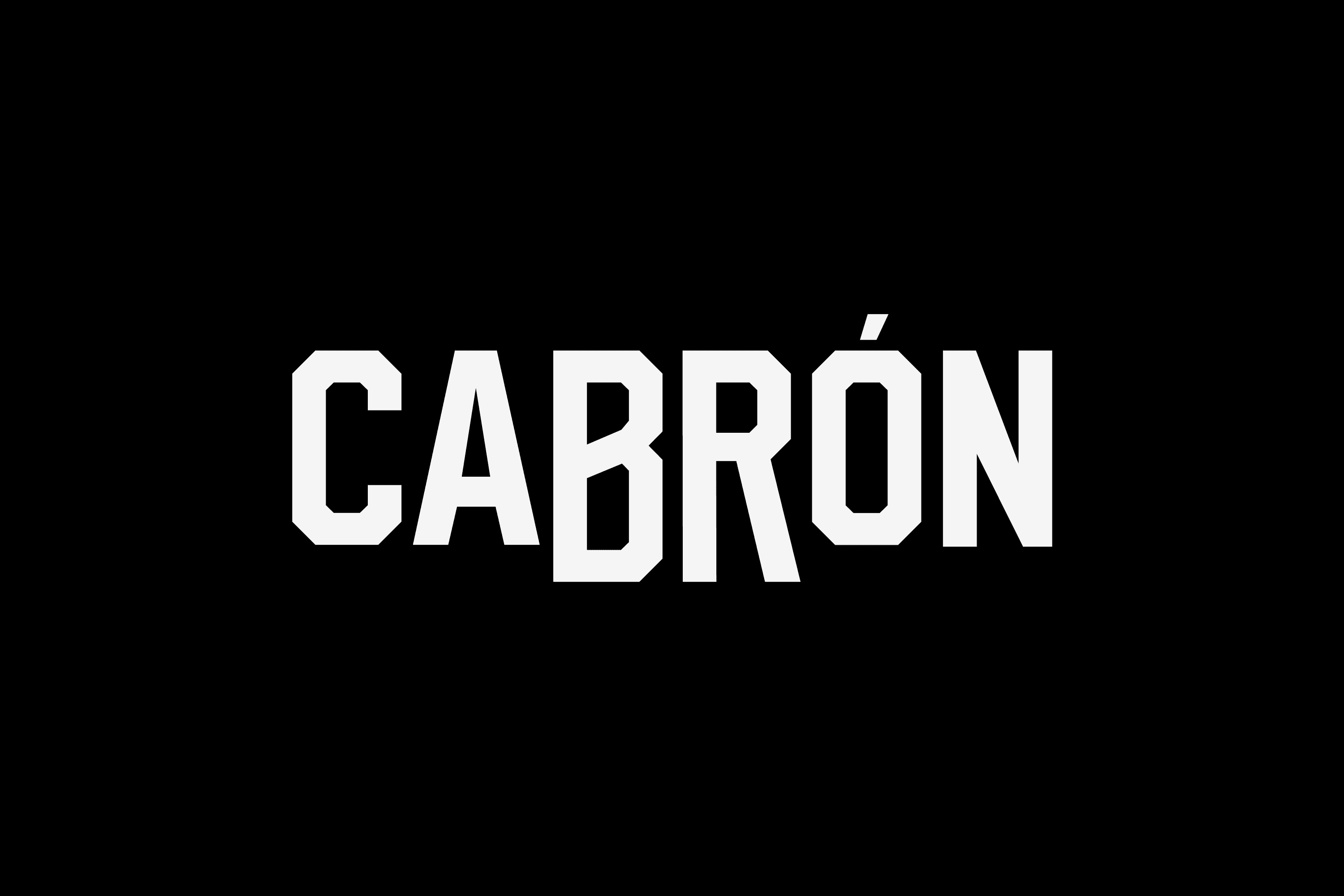 Cabrón wordmark (modified Hudson NY) on black