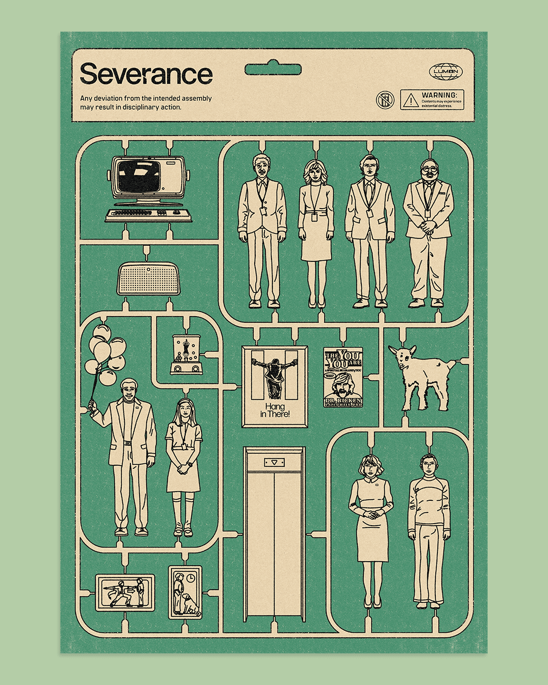 Poster inspired by vintage model kit packaging with computer illustration.