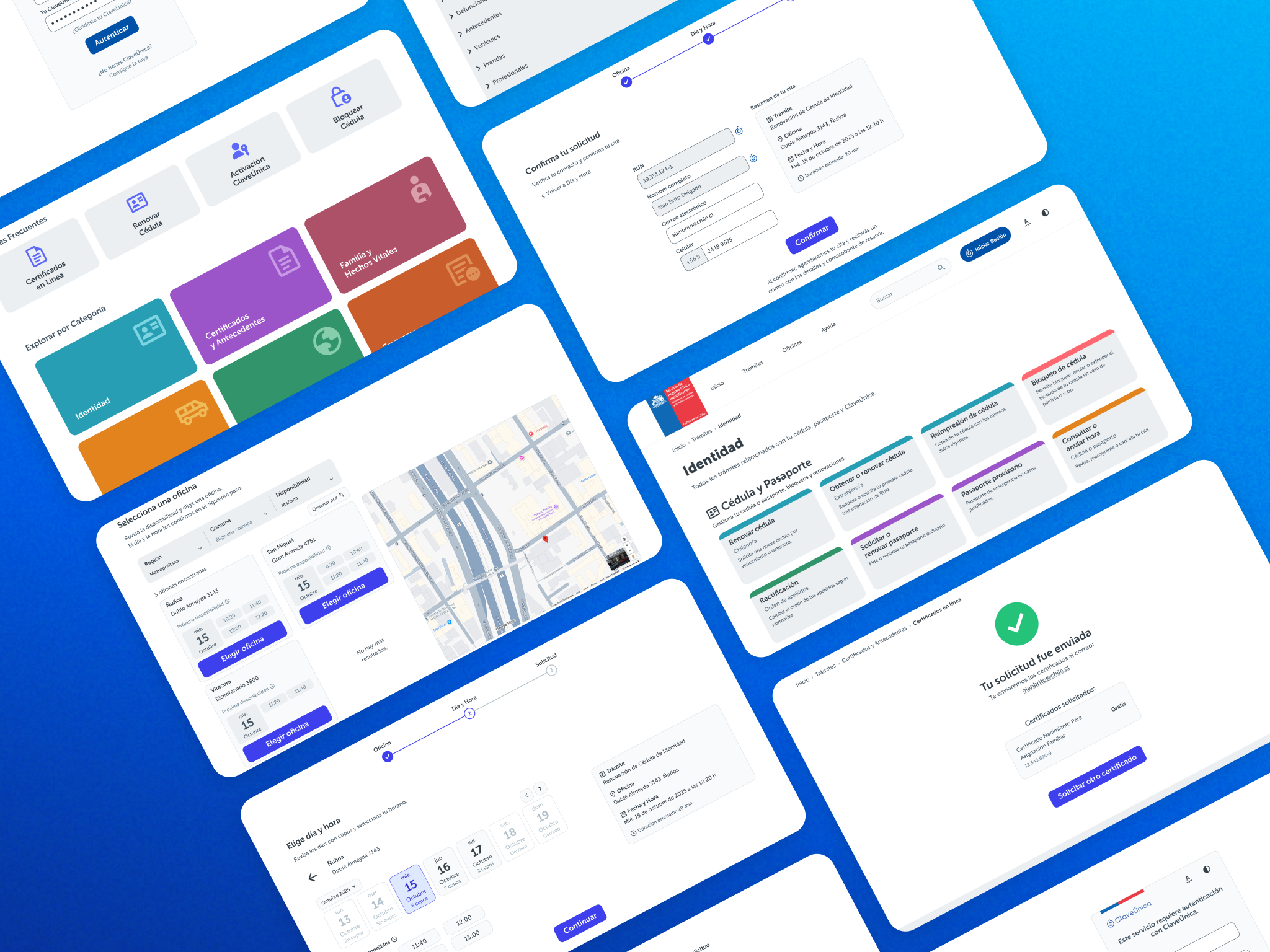 Redesigned Registro Civil trámites homepage with improved information architecture.